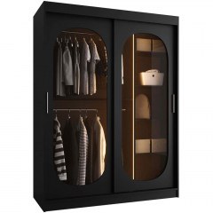 Ντουλάπα Συρόμενη Με Φως Led Bahrajn 162902869 150x62x200cm Black