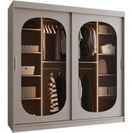 Ντουλάπα Συρόμενη Με Φως Led Bahrajn 162903079 200x62x200cm Cashmere CASHMERE