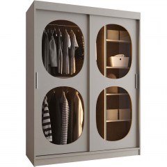 Ντουλάπα Συρόμενη Με Φως Led Bahrajn II 163054759 150x62x200cm Cashmere