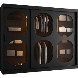 Ντουλάπα Συρόμενη Με Φως Led Bahrajn II 163054589 250x62x200cm Black BLACK