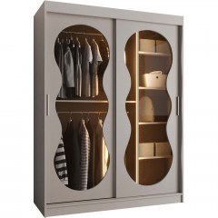 Ντουλάπα Συρόμενη Με Φως Led Bahrajn III 163054789 150x62x200cm Cashmere