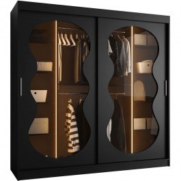 Ντουλάπα Συρόμενη Με Φως Led Bahrajn III 163054849 200x62x200cm Black BLACK