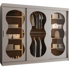 Ντουλάπα Συρόμενη Με Φως Led Bahrajn III 163054889 250x62x200cm Cashmere