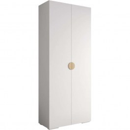 Ντουλάπα Δίφυλλη Inova 163058119 100x47x237cm White-Gold WHITE