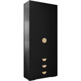 Ντουλάπα Δίφυλλη Inova 163057879 100x47x237cm Black-Gold BLACK