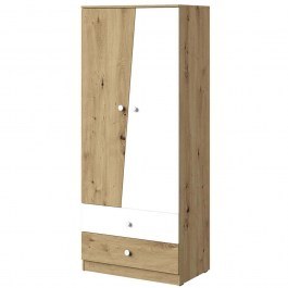 Ντουλάπα Δίφυλλη Nero 162292939 80x50x191cm Natural-White WHITE-NATURAL