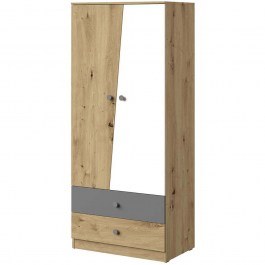 Ντουλάπα Δίφυλλη Nero 162292959 80x50x191cm Natural-Multi NATURAL