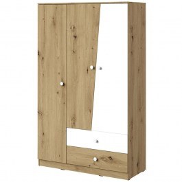 Three-Leaf Wardrobe Nero 162293389 120x50x191cm Natural-White WHITE-NATURAL