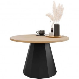Τραπεζάκι Σαλονιού Elipse 162905699 75x75x45cm Natural-Black NATURAL