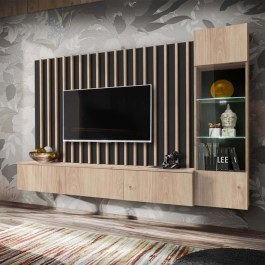 TV Composition Verona 163052989 220x35x148cm Natural-Black NATURAL
