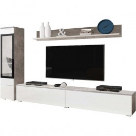 TV Composition Vera I 162292369 180x33x132cm White-Grey WHITE-GREY