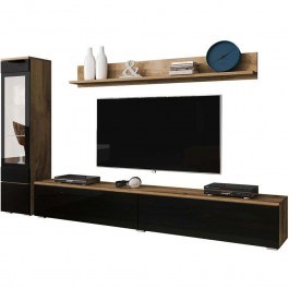 TV Composition Vera I 162292419 180x33x132cm Black-Natural NATURAL-BLACK