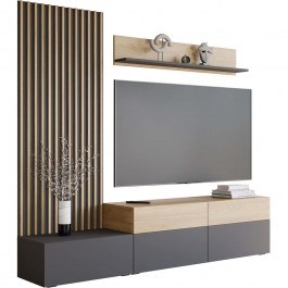 TV Composition Narezi I 163061949 225x40x209cm Anthracite-Natural ANTHRACITE-NATURAL