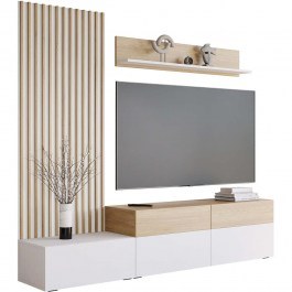TV Composition Narezi I 163061939 225x40x209cm White-Natural WHITE-NATURAL