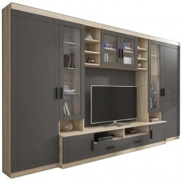 TV Composition Toulouse 16827889 340x44x197,5cm Natural-Anthracite ANTHRACITE-NATURAL