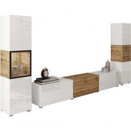 TV Composition With Led Light Berlin III 163054429 180x33x132cm White-Natural WHITE