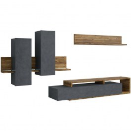 TV Composition Bron 162757269 219x45x52cm Natural-Anthracite ANTHRACITE