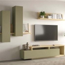 TV Composition Bron 163096199 219x45x52cm Natural-Mint MINT