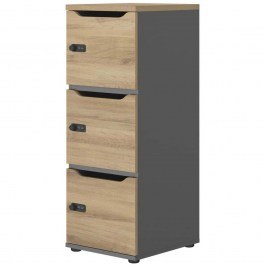 Συρταριέρα Γραφείου Lockero 162834859 40x40x109cm Black-Natural NATURAL-BLACK