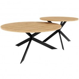 Coffee Tables Libre (Set 2Pcs) 162715319 D75x36/58x42cm Natural-Black NATURAL