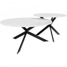 Coffee Tables Libre (Set 2Pcs) 162715339 D75x36/58x42cm White-Black WHITE