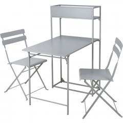 Τραπεζαρία Κήπου Tourra (Σετ 3Τμχ) 162758799 93x63x116cm Grey