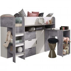 Κρεβάτι Κουκέτα Konkret I (Για Στρώμα 90x200cm) 162608119 204x107x125cm Grey-White