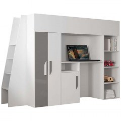 Κρεβάτι Κουκέτα Party XV (Για Στρώμα 90x200cm) 162600369 230x95x165cm White-Grey