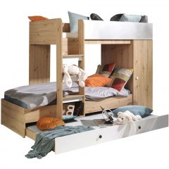 Κρεβάτι Κουκέτα Smart II (Για Στρώματα 90x200/85x200cm) 162607349 254,4x94,4x165cm Natural-White