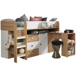 Κρεβάτι Κουκέτα Smart I (Για Στρώμα 90x200cm) 162602419 203,3x125x106,6cm Natural-White NATURAL-WHITE