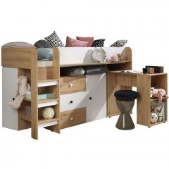 Κρεβάτι Κουκέτα Smart I (Για Στρώμα 90x200cm) 162602419 203,3x125x106,6cm Natural-White