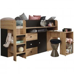 Κρεβάτι Κουκέτα Smart I (Για Στρώμα 90x200cm) 162602409 203,3x125x106,6cm Natural-Black