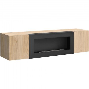 Wall TV Furniture Wth Fireplace Fly 163053589 160x40x40cm Natural