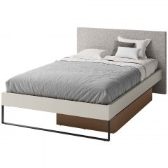 Bed Sigma (For Mattress 120x200cm) 162844469 140x208x88cm White-Grey