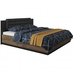 Bed Sigon (For Mattress 180x200cm) 162422239 186x205x90cm Dark Brown-Black