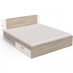 Bed With Storage Space Vita (For Mattress 180x200cm) 162793189 185x227x88cm Natural-White