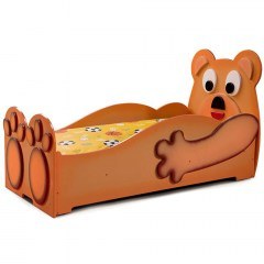 Children's Bed With Mattress Teddy Bear (90x200cm) 162600989 100x205x100cm Brown