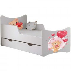 Κρεβάτι Παιδικό Με Αποθηκευτικό Χώρο & Στρώμα Bear (90x180cm) 162753109 94x184x90cm Multi