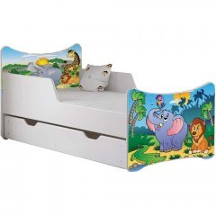 Κρεβάτι Παιδικό Με Αποθηκευτικό Χώρο & Στρώμα Jungle (90x180cm) 162753119 94x184x90cm Multi
