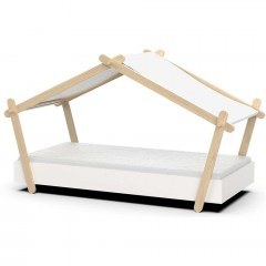 Κρεβάτι Παιδικό Lodge (Για Στρώμα 90x200cm) 162721809 105,5x223,2x129,7cm Natural-White