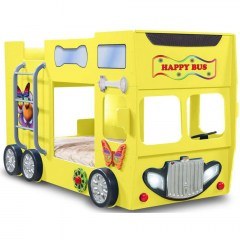 Κρεβάτι Παιδικό Με Στρώμα Happy Bus (90x190cm) 162599679 116x207x150cm Yellow