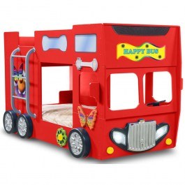 Κρεβάτι Παιδικό Με Στρώμα Happy Bus (90x190cm) 162599669 116x207x150cm Red RED