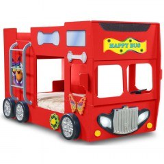 Κρεβάτι Παιδικό Με Στρώμα Happy Bus (90x190cm) 162599669 116x207x150cm Red