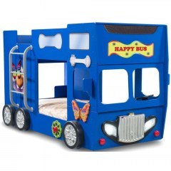 Κρεβάτι Παιδικό Με Στρώμα Happy Bus (90x190cm) 162599689 116x207x150cm Blue