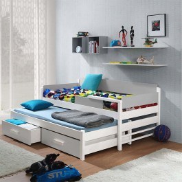 Κρεβάτι Παιδικό Dois (Για Στρώματα 90x200/90x190cm) 161462759 97x208x79cm White-Grey WHITE-GREY