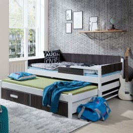 Κρεβάτι Παιδικό Dois (Για Στρώματα 90x200/90x190cm) 161462779 97x208x79cm White-Brown WHITE-BROWN