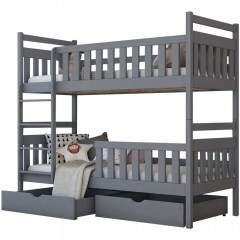 Κρεβάτι Κουκέτα Monika (Για Στρώμα 80x180cm) 162917599 87x188x171cm Grey