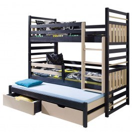 Κρεβάτι Κουκέτα Hipolit R (Για Στρώματα 90x200/90x190cm) 162349409 97x210x175cm Wenge-Cappuccino WENGE-CAPPUCCINO