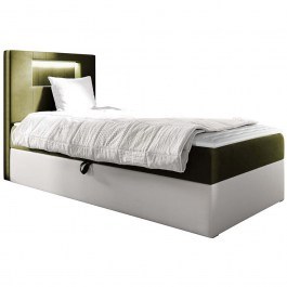 Κρεβάτι Με Στρώμα & Αποθηκευτικό Χώρο Junior Gold I (90x200cm) 162563199 92x212x115cm White-Olive OLIVE