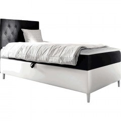 Κρεβάτι Με Στρώμα & Αποθηκευτικό Χώρο Junior Filip I (90x200cm) 162562049 90x208x115cm White-Black